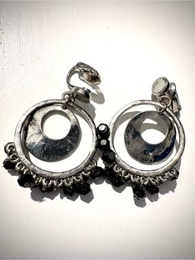Vintage 1970s Liz Claiborne Boho Clip Dangle Earrings